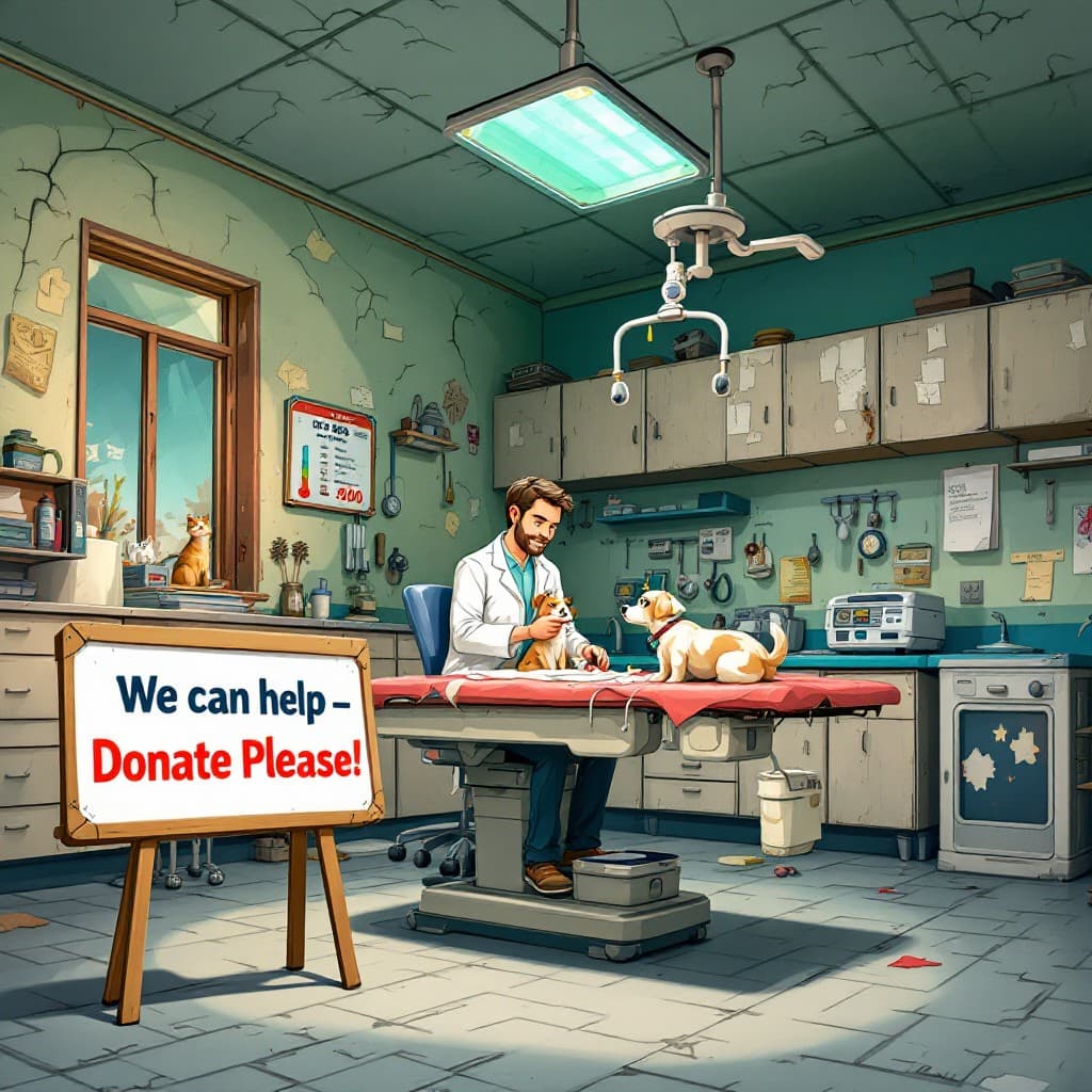 Tierarzt versorgt Tiere in der Klinik