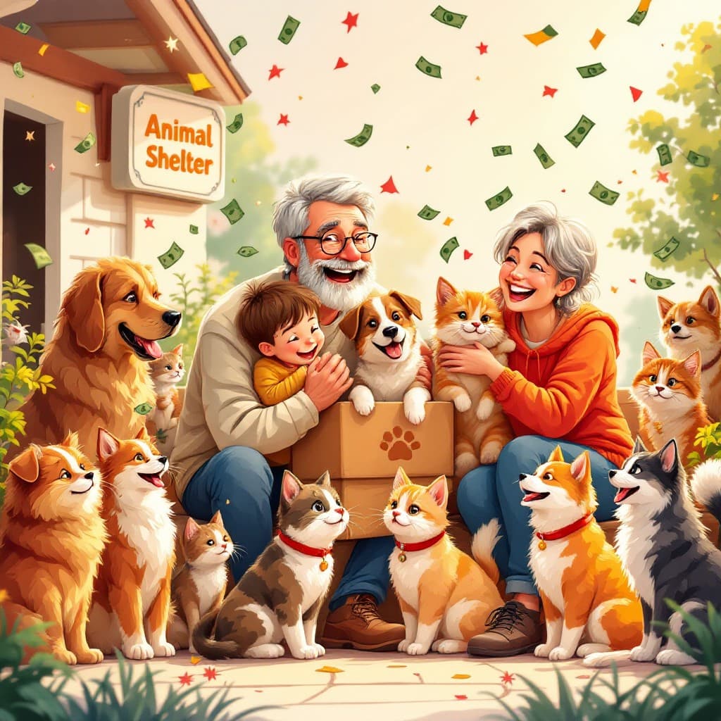 Glückliche Tiere und Menschen im Shelter