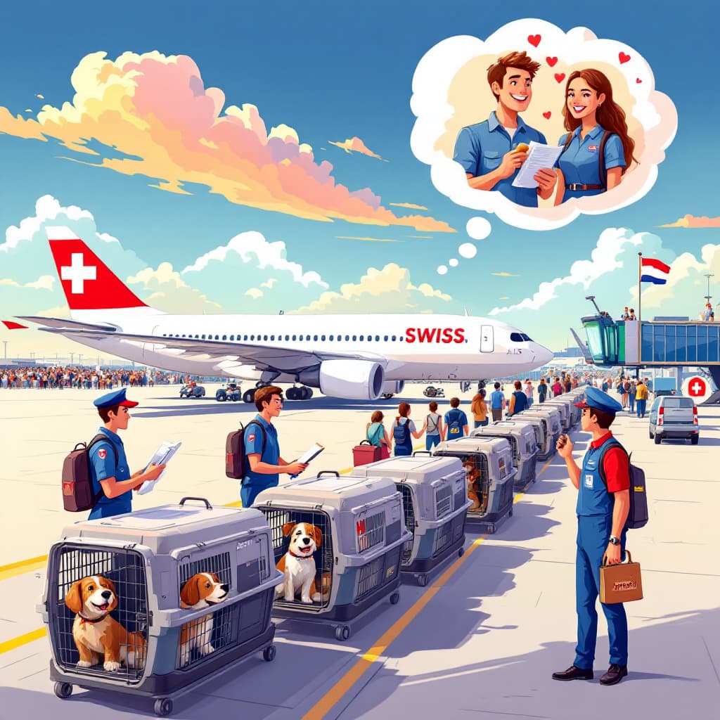 Dog ready for the journey to Europe